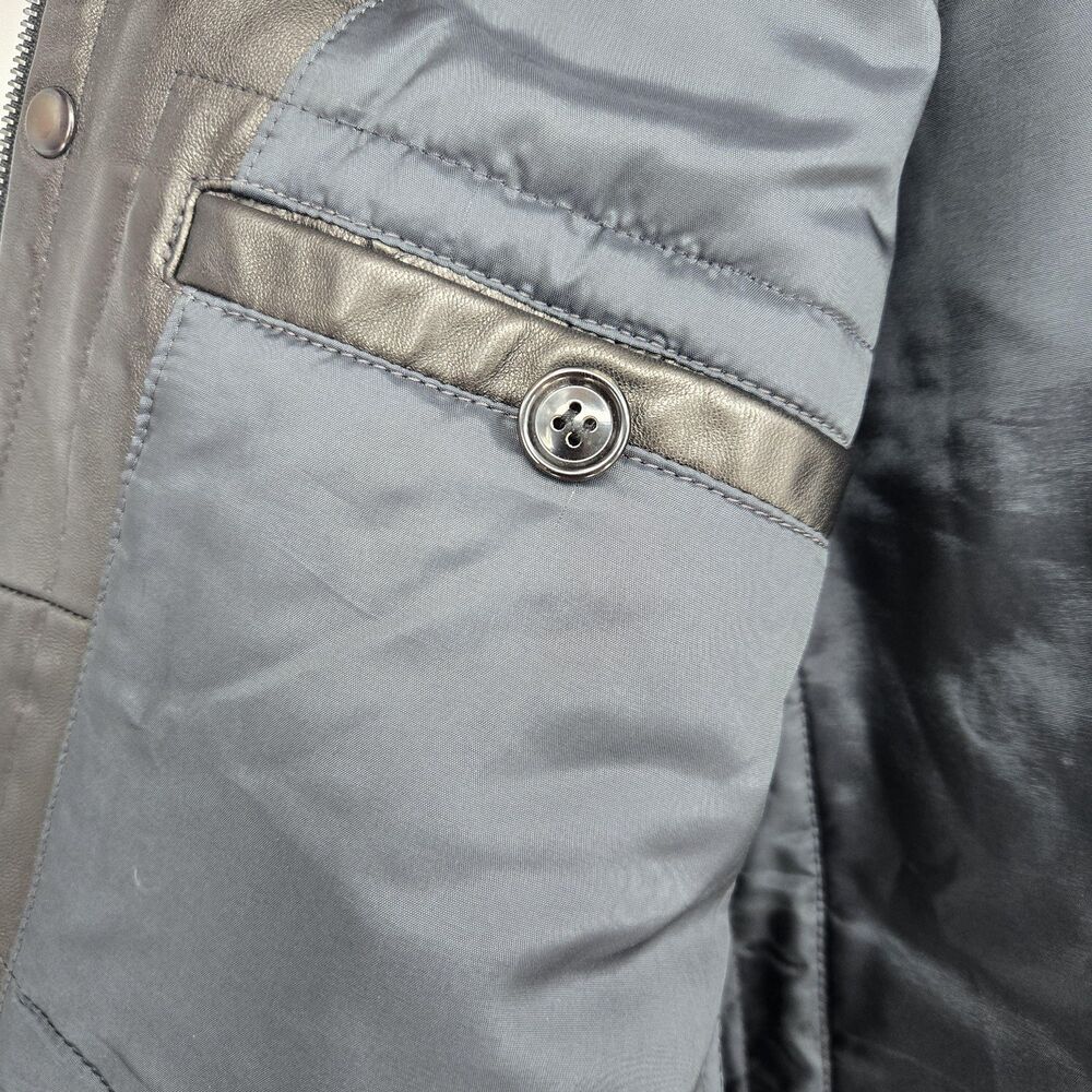 Vintage Bruno Magli black leather jacket with wool lining - mens 44 - Picture 13 of 16